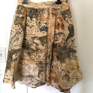 ModCloth Lively Vibe Skirt In Dino Map